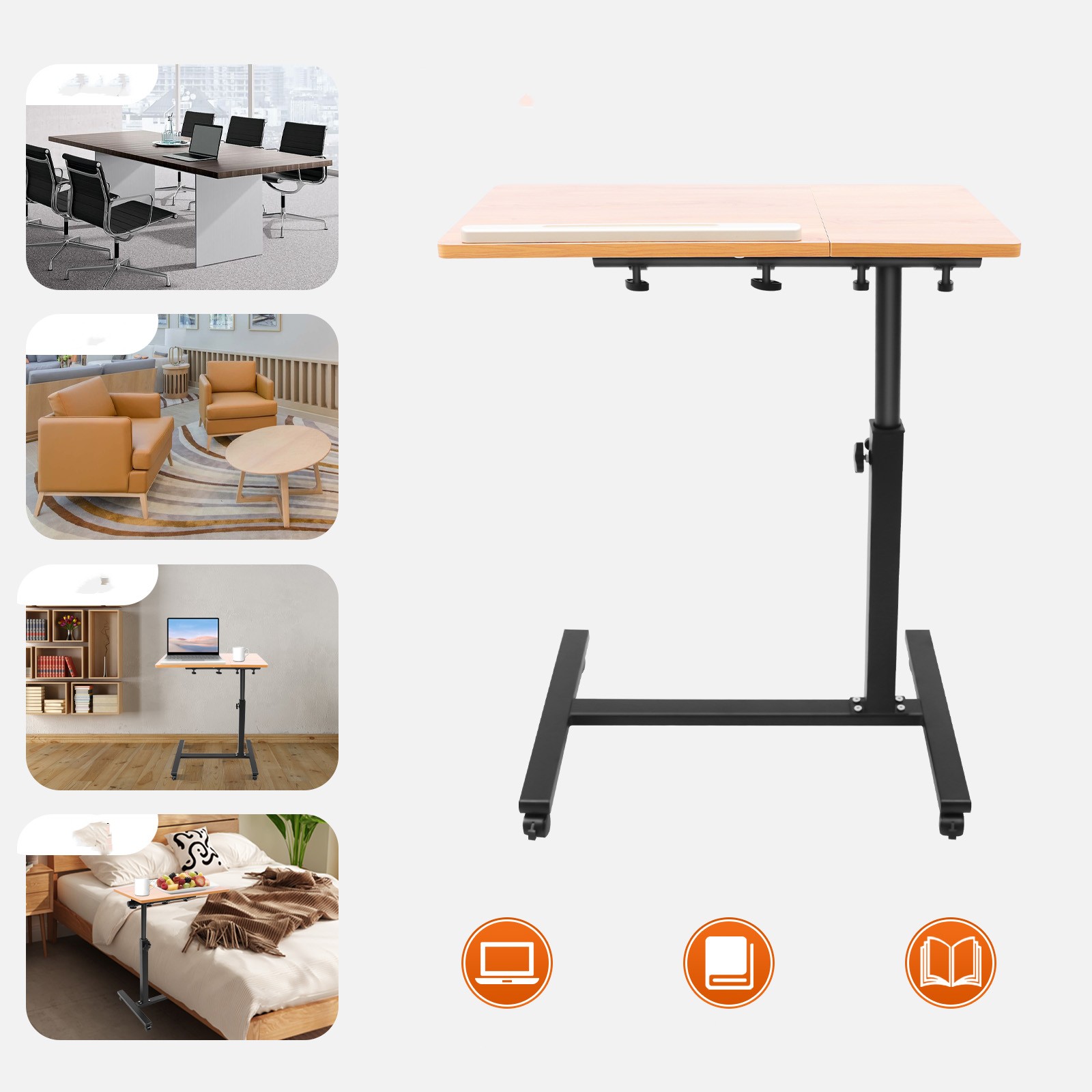 Desk Setup For Laptop - Mobile Laptop Table Adjustable 360° Rotation