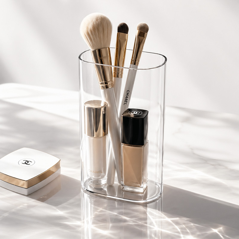 Desk Setup Organization - Makeup Brush Holder, Large Capacity Cosmetic