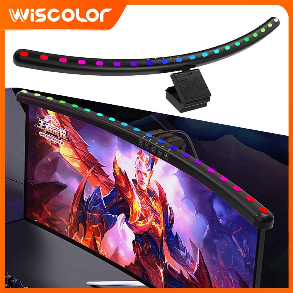 Desk Setup No Monitor - Setup RGBIC Monitor Light Bar Dimmable