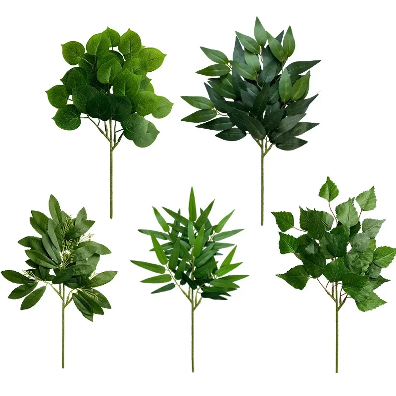 Desk Setup Green - Simulated Apple Leaf Table Flower Arrangement