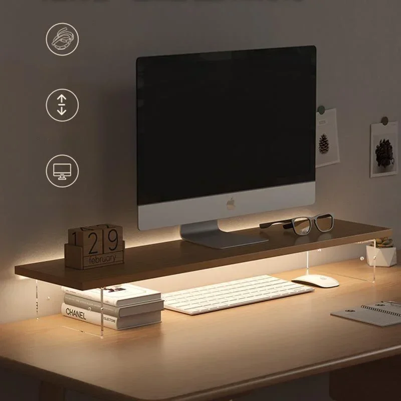 Desk Setup Productivity - Computer Monitor Low Table Office Desktop