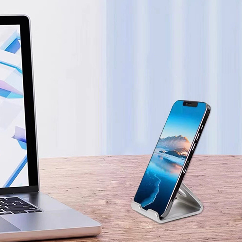 Desk Setup Organization - Metal Desktop Mobile Phone Stand For