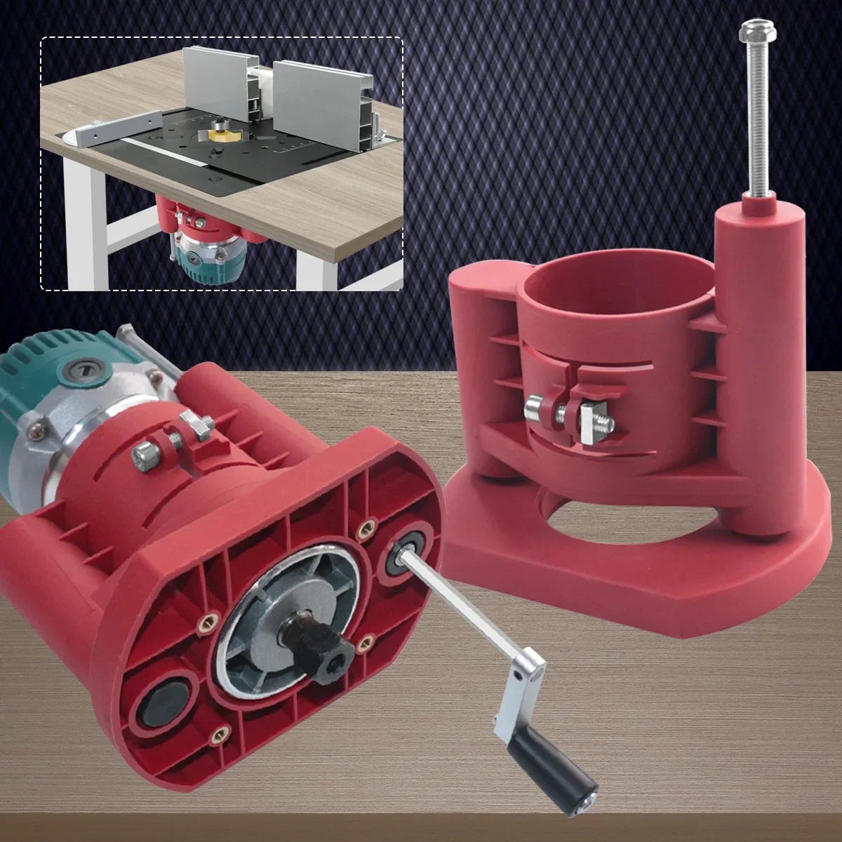Desk Setup Pegboard - Precision Router Lift -Router Table Lift