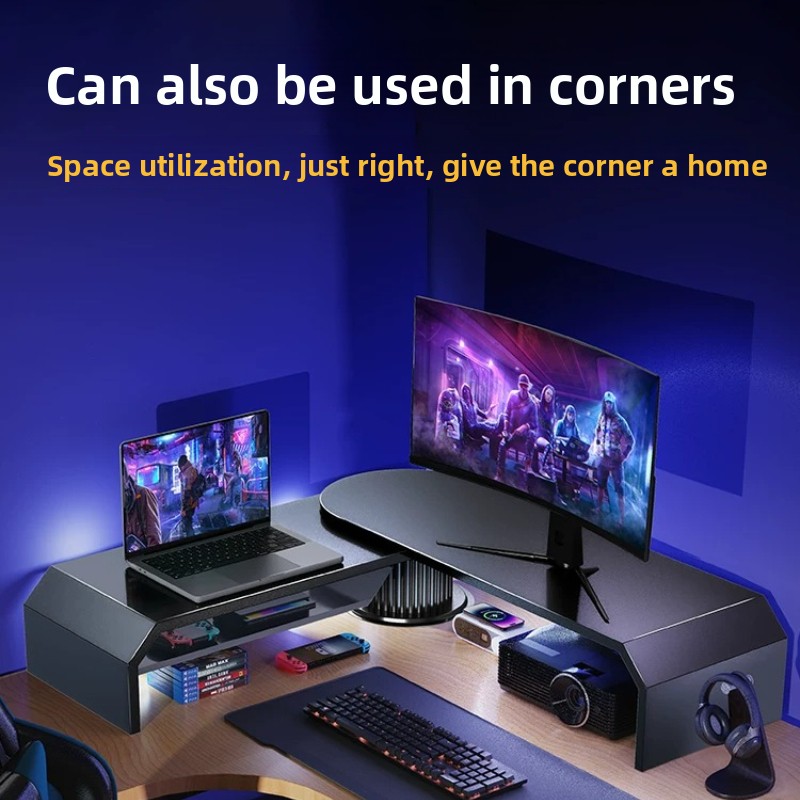 Desk Setup For Laptop And Monitor - Gaming Dual Monitor Stand Office Screen