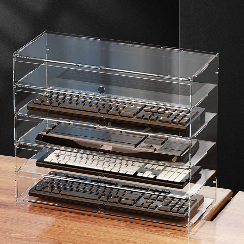 Desk Setup Pegboard - Premium Clear Acrylic Dustproof Display Case