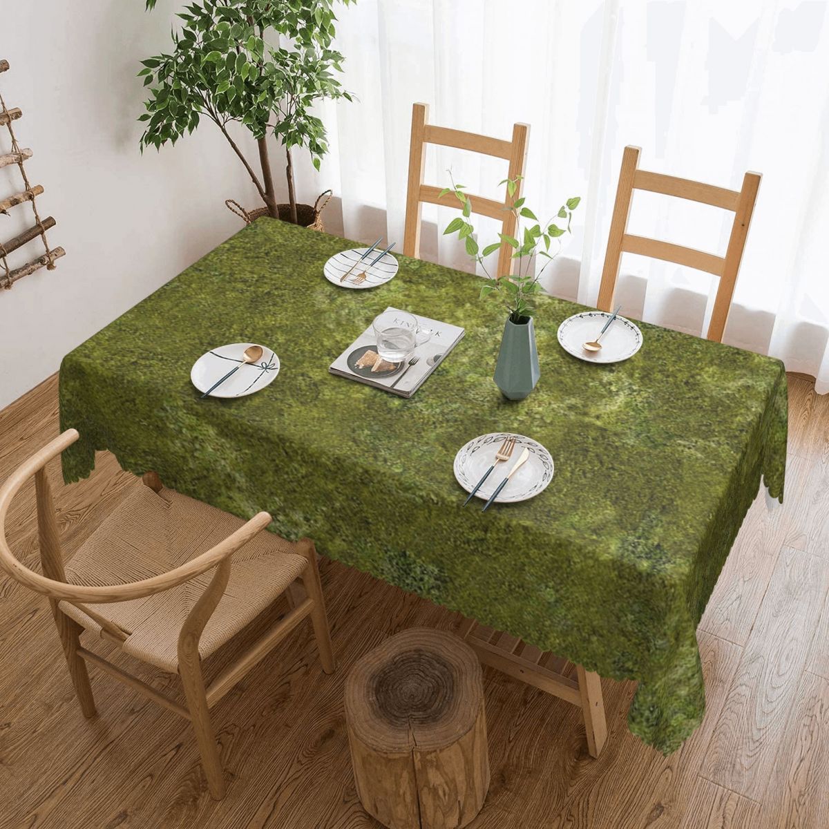 Desk Setup Wallpaper - Grass Battlemat Customized Rectangular Tablecloth Waterproof