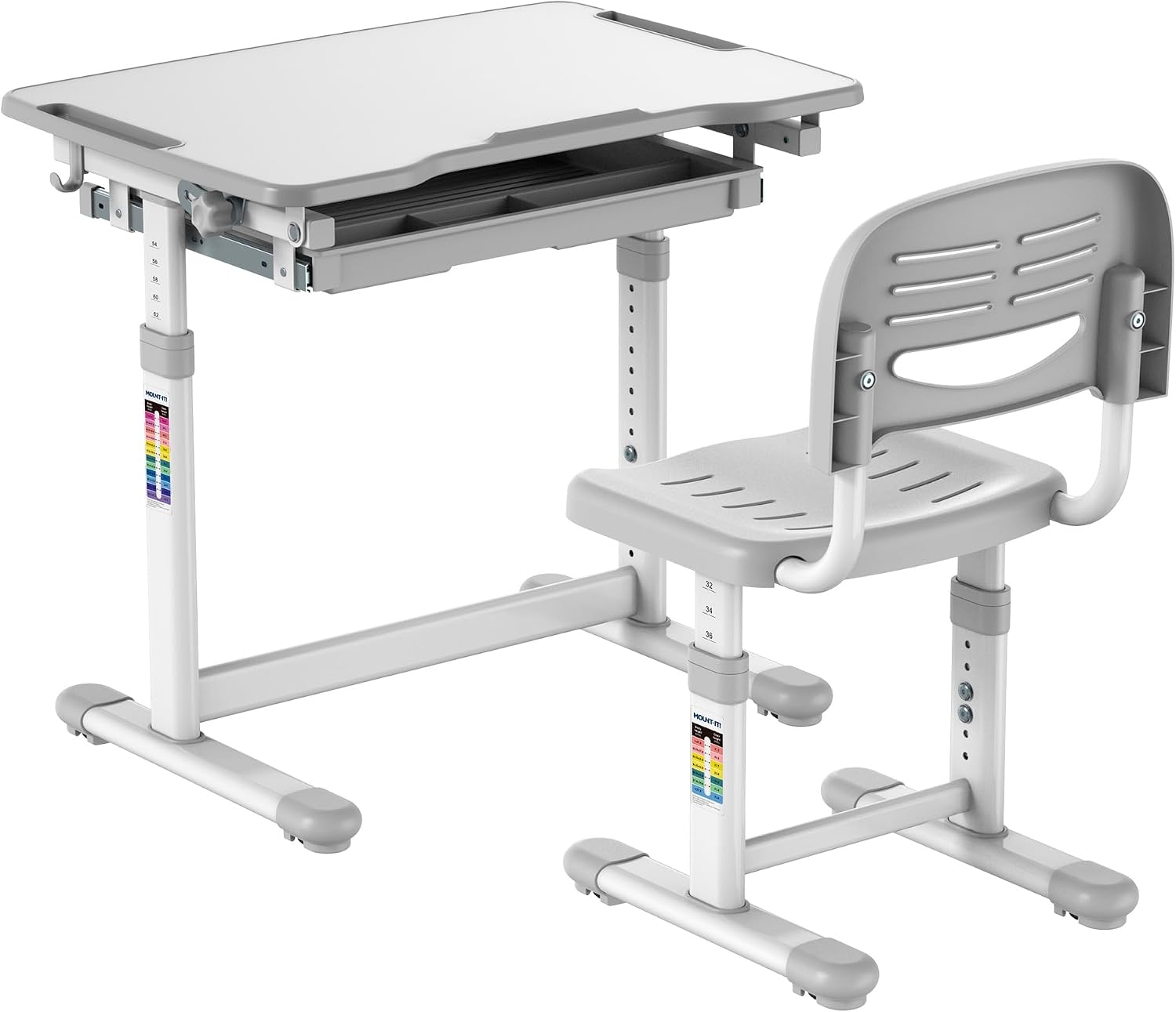 Desk Setup Grey - Kids Desk and Chair Set Height