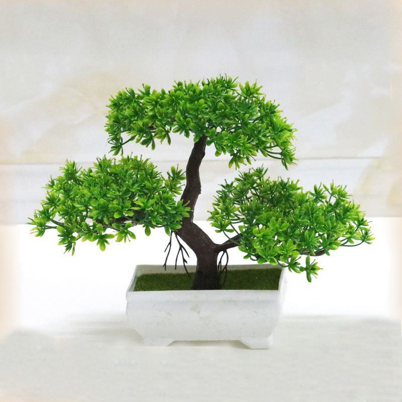 Desk Setup Green - Artificial Bonsai Plastic Bionic Fake Plant