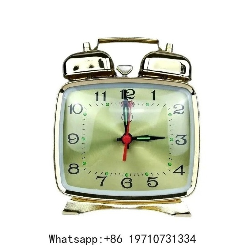 Desk Setup Vintage - Metal Mechanical Alarm Clock Clockwork Vintage