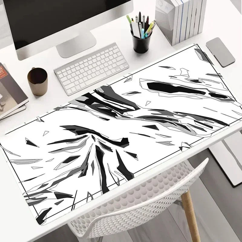 Modern Dark Geometric Tableclo - Desk Setup Grey 评论和价格