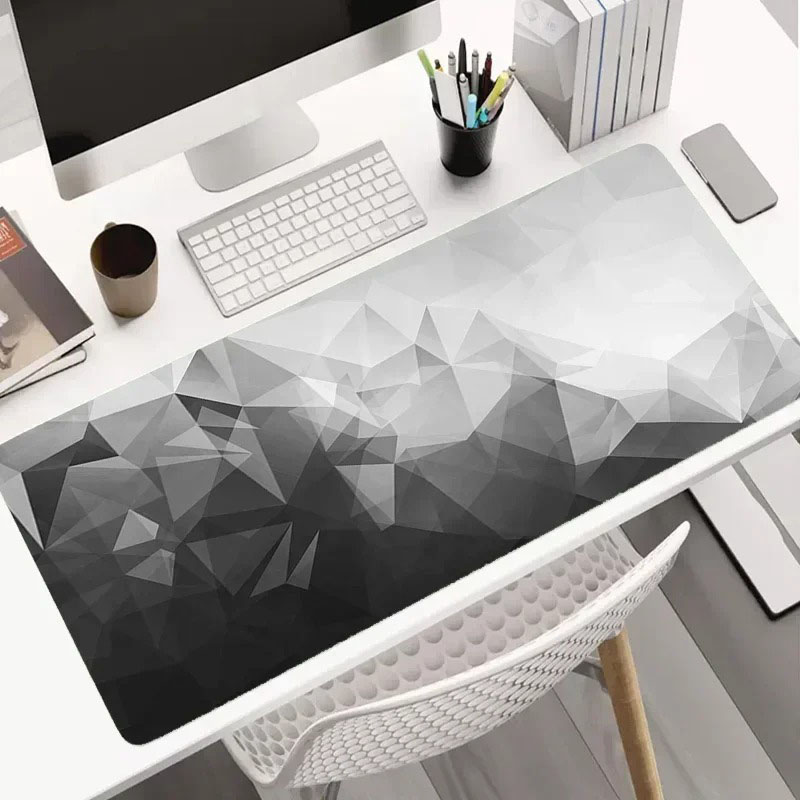 Modern Dark Geometric Tableclo - Desk Setup Grey 评论和价格