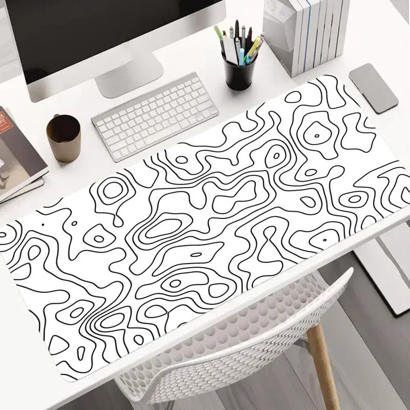 Modern Dark Geometric Tableclo - Desk Setup Grey 评论和价格