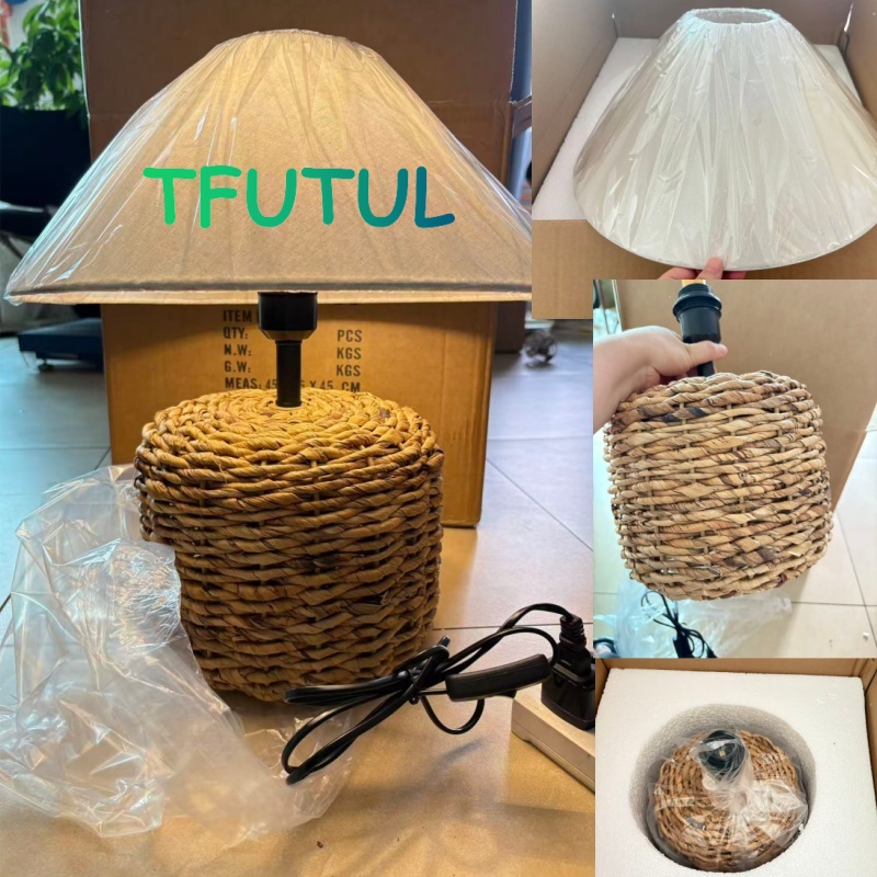 Handmade Woven E27 Table Lamp  - Desk Setup Vintage 评论和价格