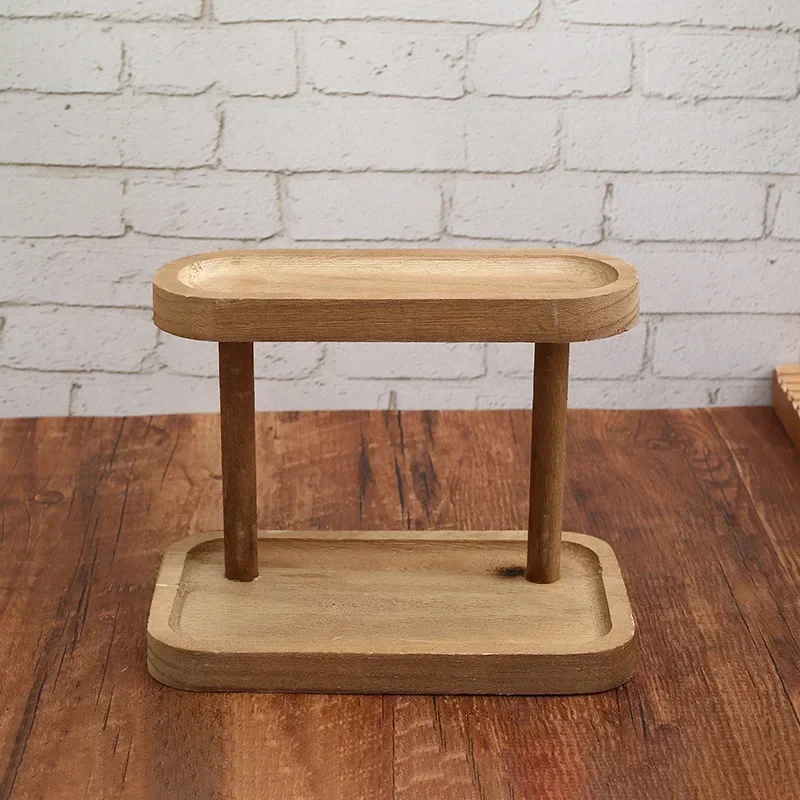Hot Wooden Storage Shelf 2-Tie - Desk Setup Productivity 评论和价格