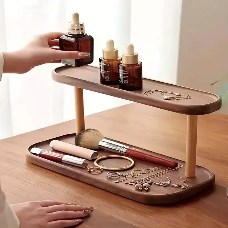 Hot Wooden Storage Shelf 2-Tie - Desk Setup Productivity 评论和价格