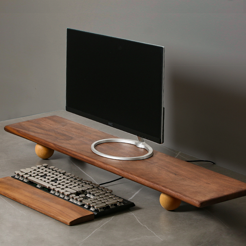 Solid Wood Monitor Riser Lapto - Desk Setup For Laptop And Monitor 评论和价格