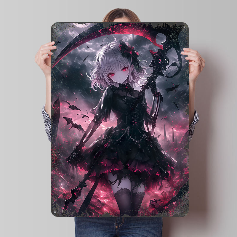 Demon Grim Reaper Girl Poster  - Desk Setup Vintage 评论和价格