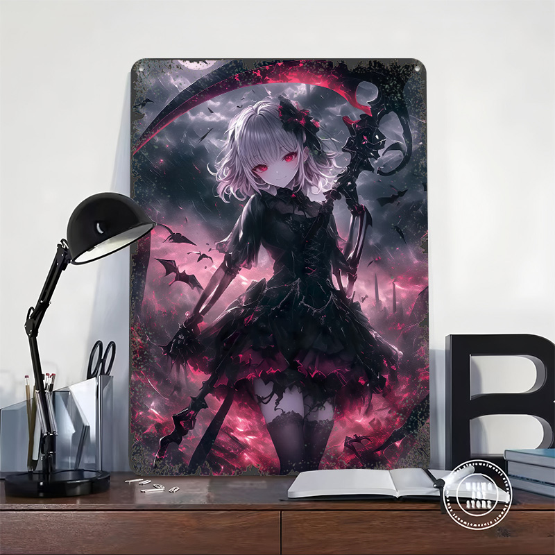 Demon Grim Reaper Girl Poster  - Desk Setup Vintage 评论和价格