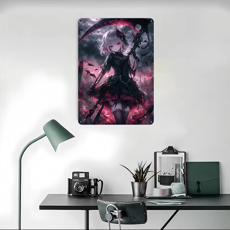 Demon Grim Reaper Girl Poster  - Desk Setup Vintage 评论和价格