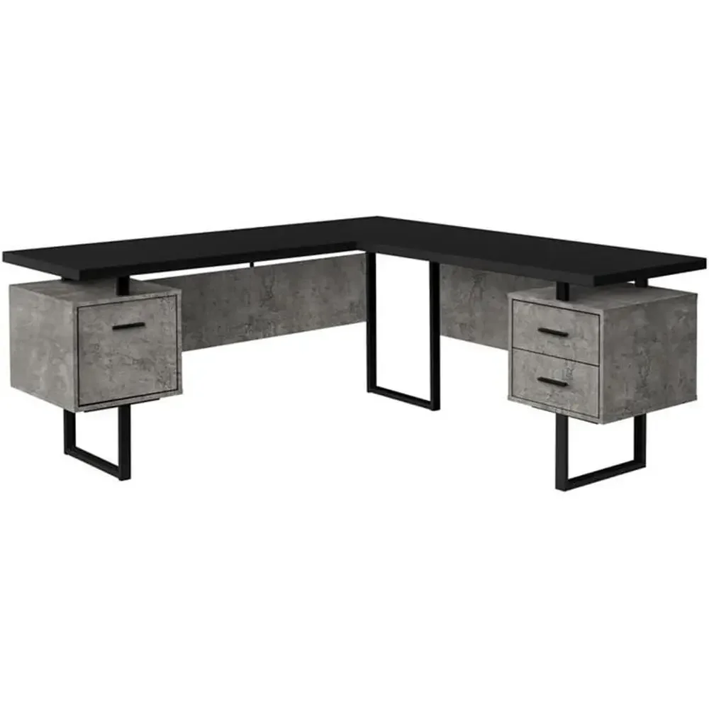 L-Shaped 70 Computer Desk with - Desk Setup Grey 评论和价格