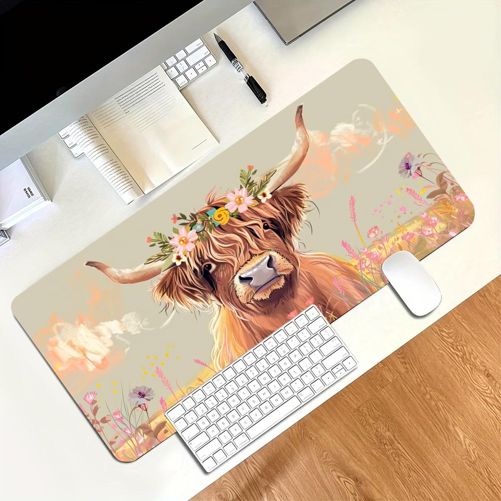 Vintage Highland Cow Floral Ga - Desk Setup Vintage 评论和价格