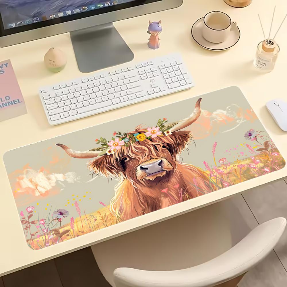 Vintage Highland Cow Floral Ga - Desk Setup Vintage 评论和价格
