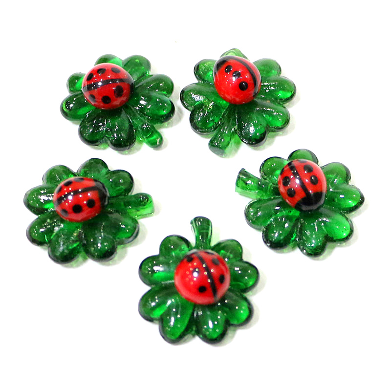 5pcs Green Mini Glass Four-Lea - Desk Setup Green 评论和价格