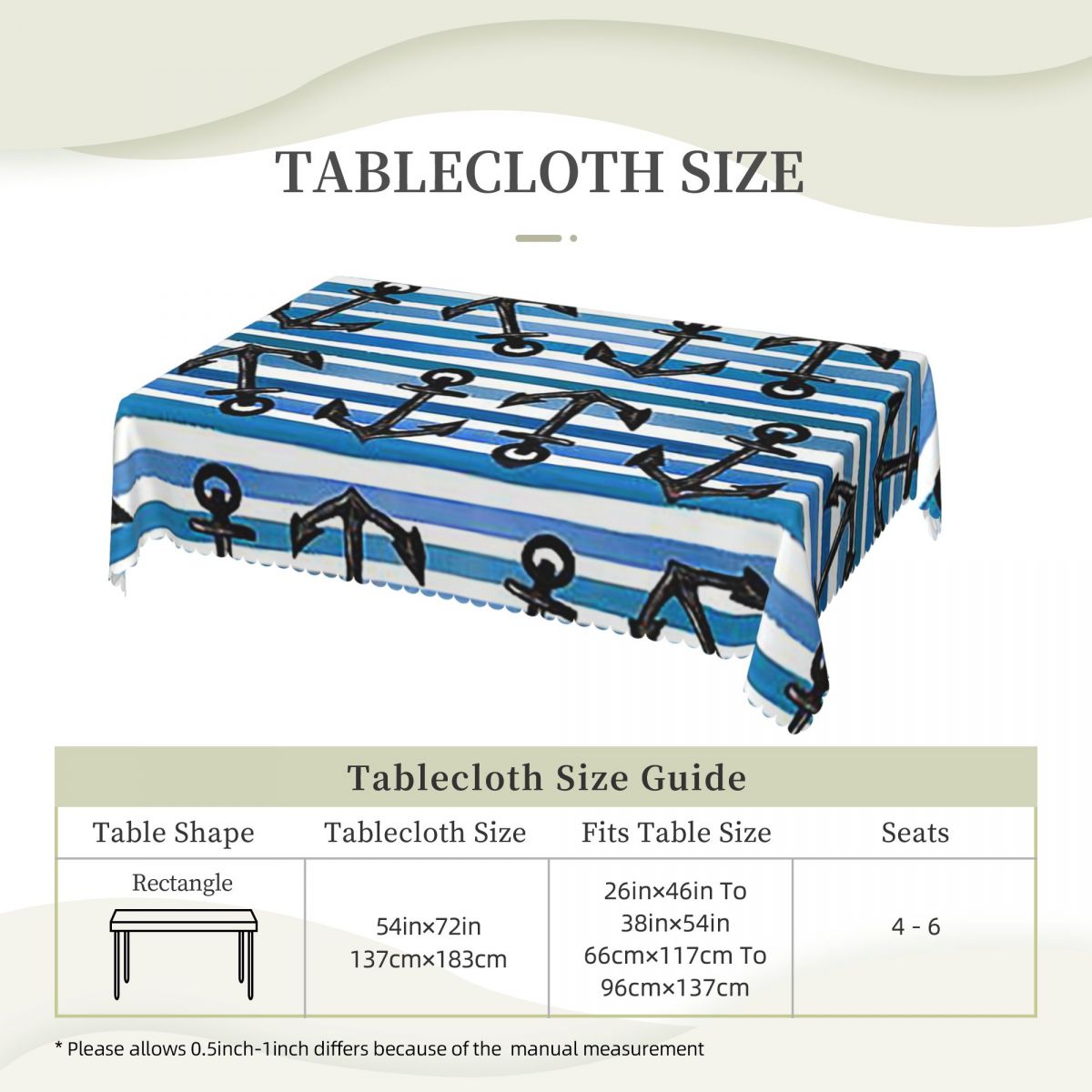 Nautical Blue Anchors Rectangu - Desk Setup Wallpaper 评论和价格