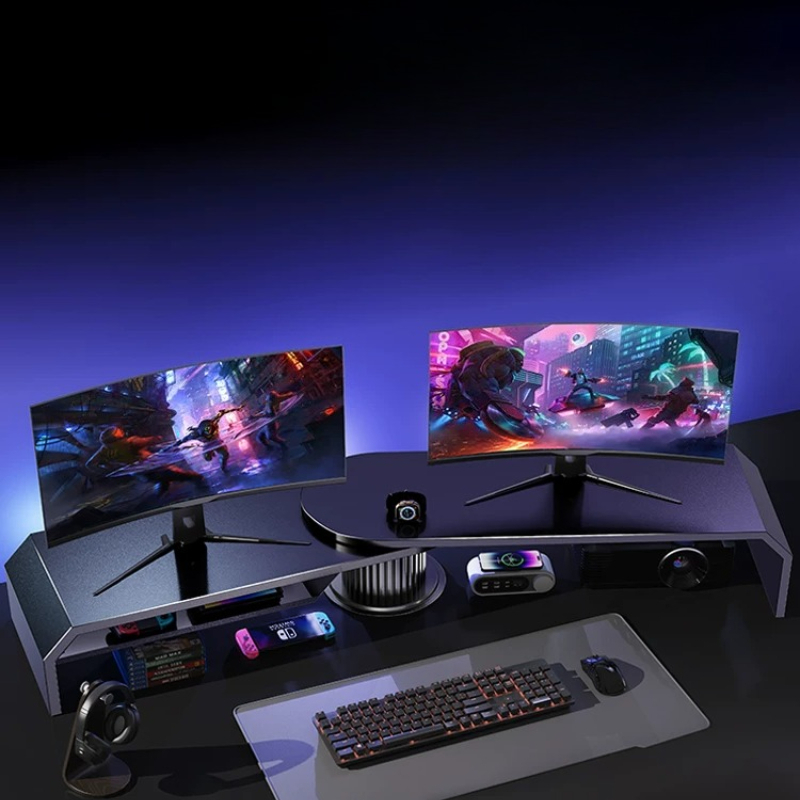 Gaming Dual Monitor Stand Offi - Desk Setup For Laptop And Monitor 评论和价格
