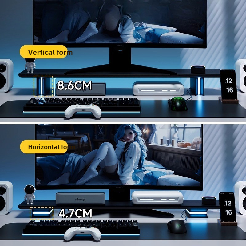 RGB Monitor Stand Ergonomic Co - Desk Setup No Monitor 评论和价格