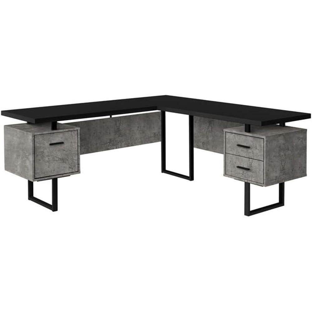 L-Shaped 70 Computer Desk with - Desk Setup Grey 评论和价格