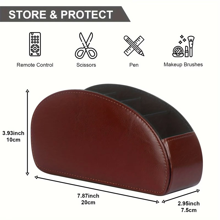 1Pc 5 Grid PU Leather Desktop  - Desk Setup Organization 评论和价格