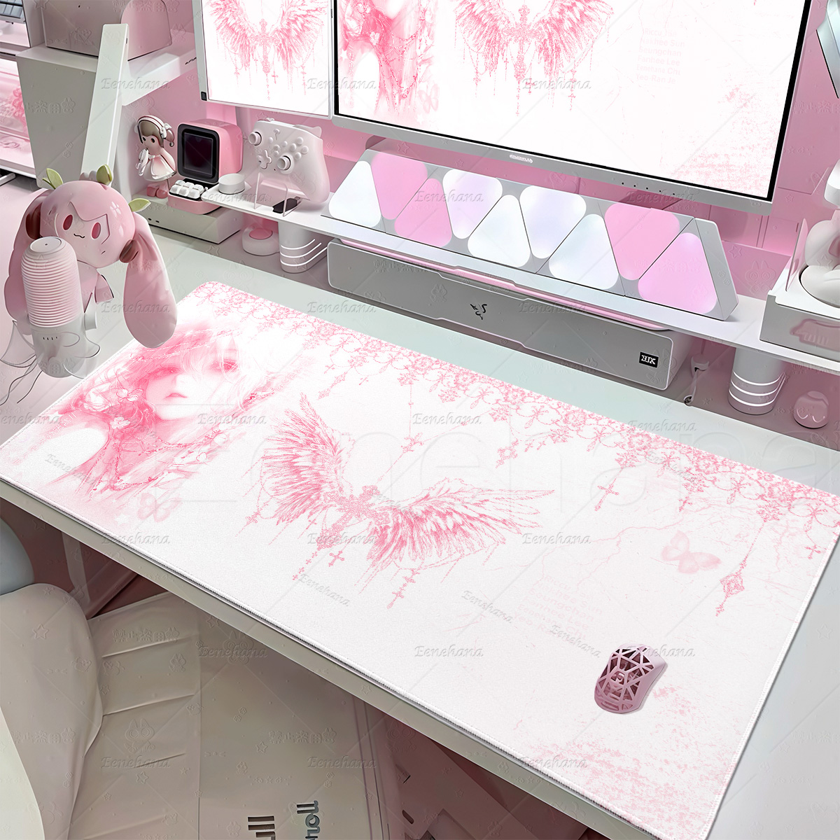 Angel Girls Mouse Pad Bule Pin - Desk Setup Pegboard 评论和价格
