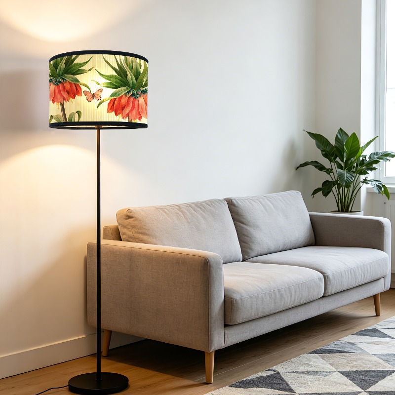 Vintage Printed Bamboo Lampsha - Desk Setup Vintage 评论和价格