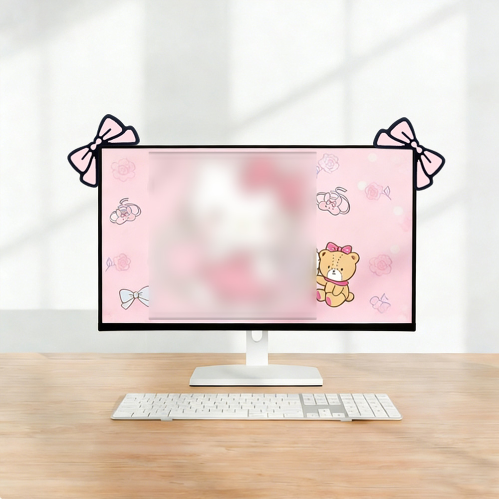 Cute Pink Bow Monitor Decor Ka - Desk Setup No Monitor 评论和价格