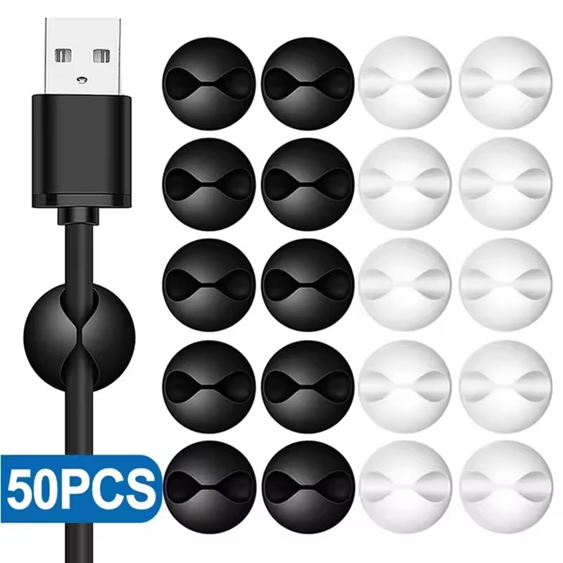 5/50Pcs Desktop Wall Cable Cli - Desk Setup Organization 评论和价格