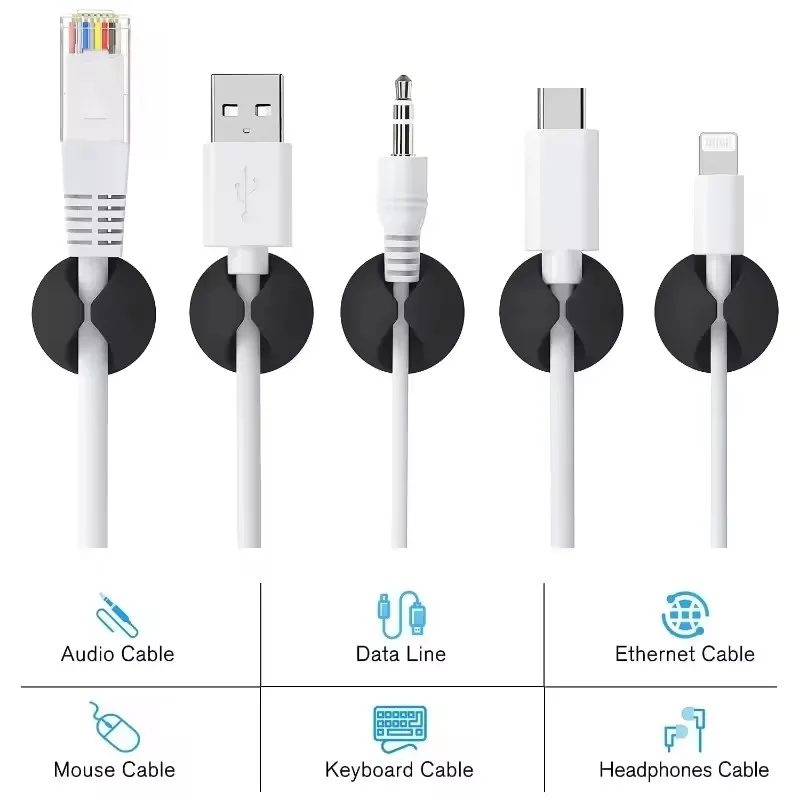5/50Pcs Desktop Wall Cable Cli - Desk Setup Organization 评论和价格