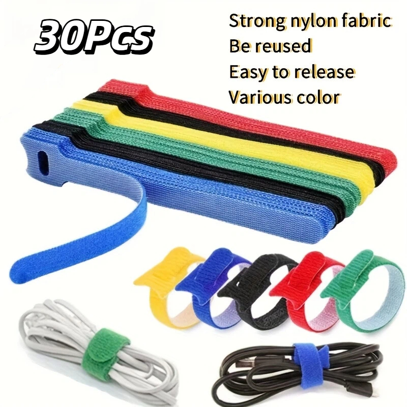 30Pcs Multicolor Reusable Velc - Cable Velcro Strap 评论和价格
