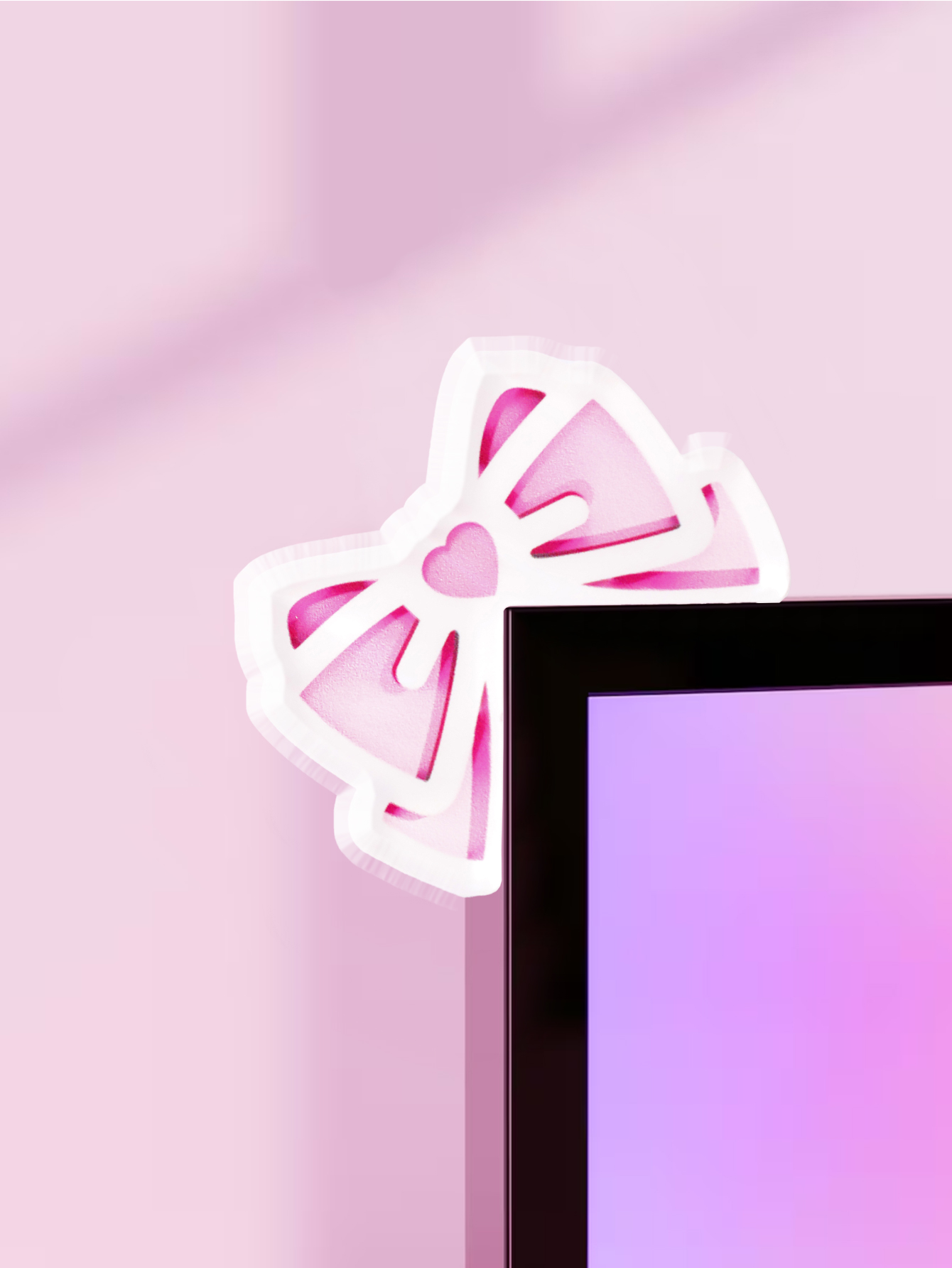Kawaii Bow Monitor Decor Pink  - Desk Setup Pegboard 评论和价格