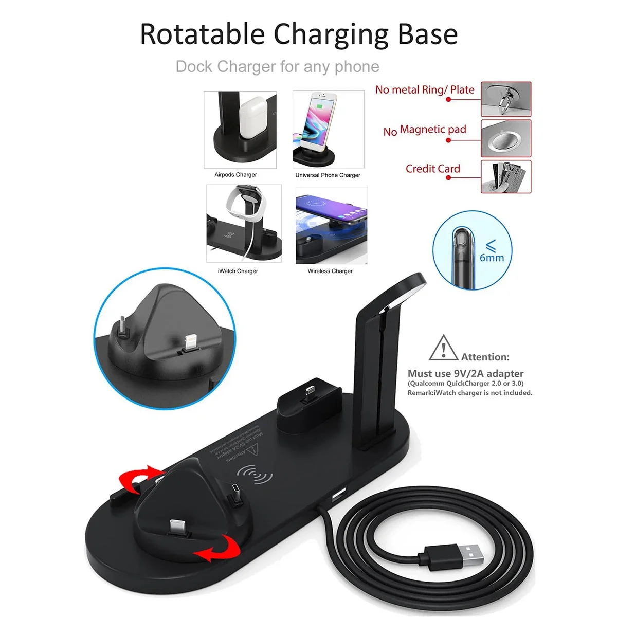 7 In 1 Wireless Charger Stand  - Desk Setup Apple 评论和价格