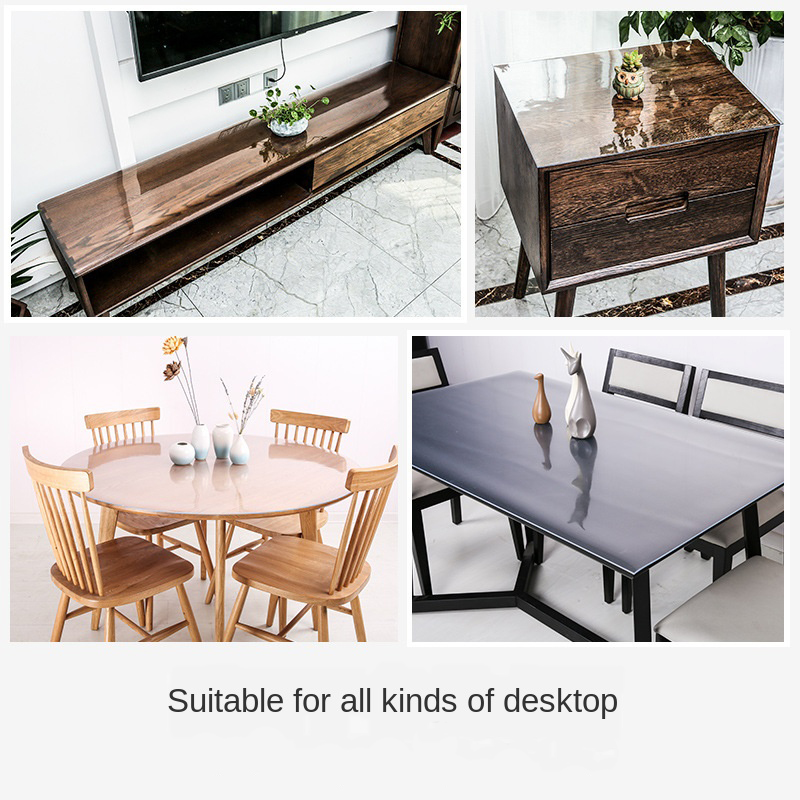 Soft Glass Tablecloth Transpar - Desk Setup Wallpaper 评论和价格