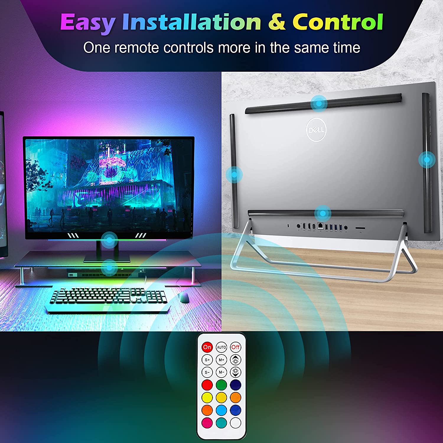 Under Monitor Light Bar RGB Dr - Desk Setup No Monitor 评论和价格